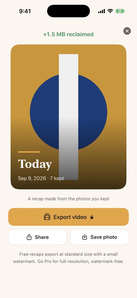 A keepsake Recap card after every tidy-up
